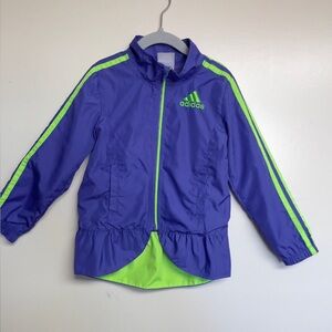 adidas Kids Jacket in Purple and Neon Green